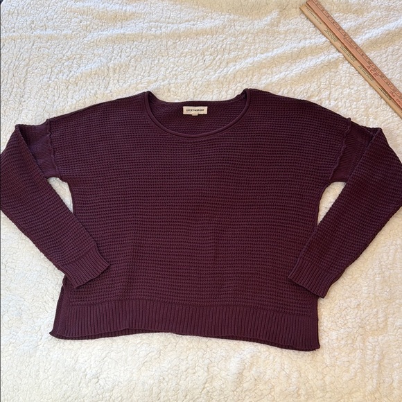 Lucky Brand crew neck sweater, burgundy women’s size medium - Picture 2 of 12